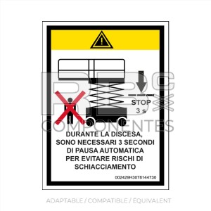 AUTOCOLLANT TEMPS DE DESCENTE 3 SEC (ITALIEN)