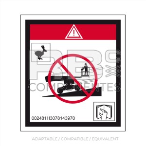AUTOCOLLANT NE PAS DESCENDRE POUR H120PX