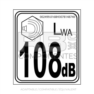 AUTOCOLLANT PUISSANCE ACOUSTIQUE 108dB