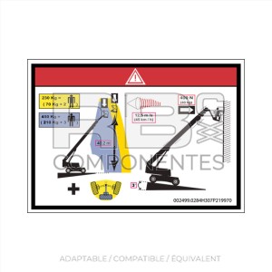 AUTOCOLLANT HAUTEUR PLANCHER+CHARGE POUR 43TPX