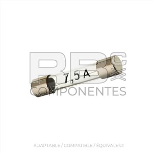 FUSIBLE DE VERRE DE 7,5 AMP 20 MM