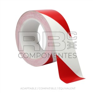 RUBAN ADHÉSIF ROUGE ET BLANC.