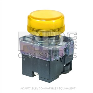 VOYANT JAUNE AVEC SUPPORT ZB2 +  AMPOULE 12V. + BL