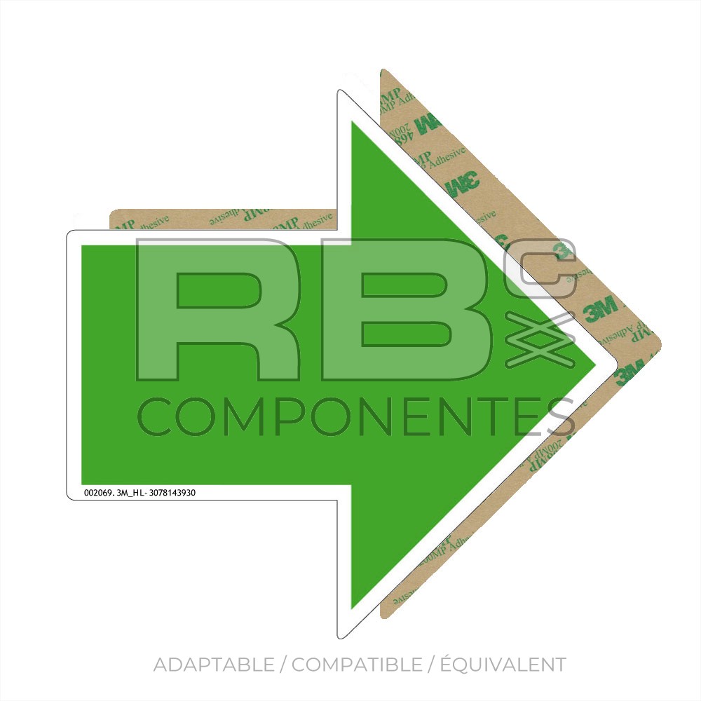 AUTOCOLLANT SENS DE TRACTION FLECHE VERTE GRAND 3M