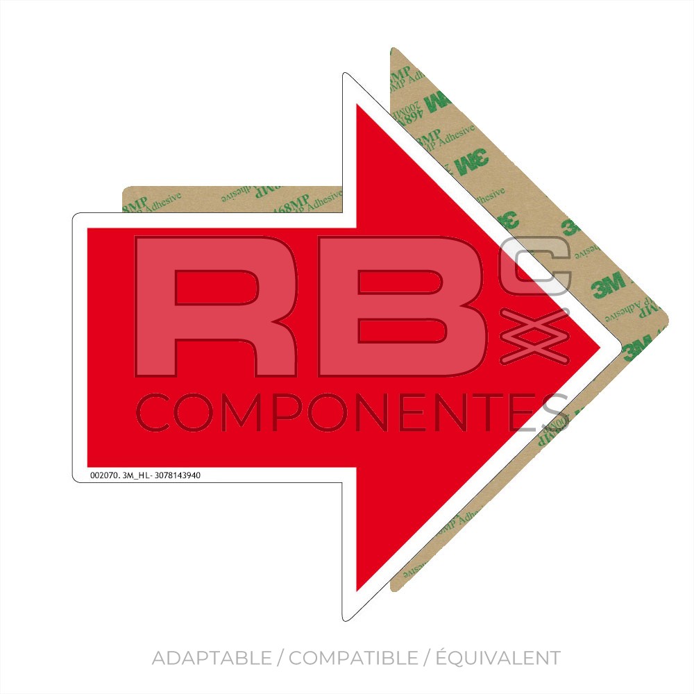 AUTOCOLLANT SENS DE TRACTION FLECHE ROUGE GRAND 3M