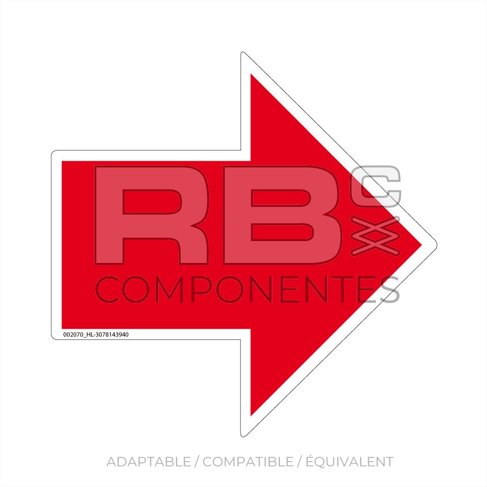 AUTOCOLLANT INDIQUANT  SENS TRACTION, ROUGE