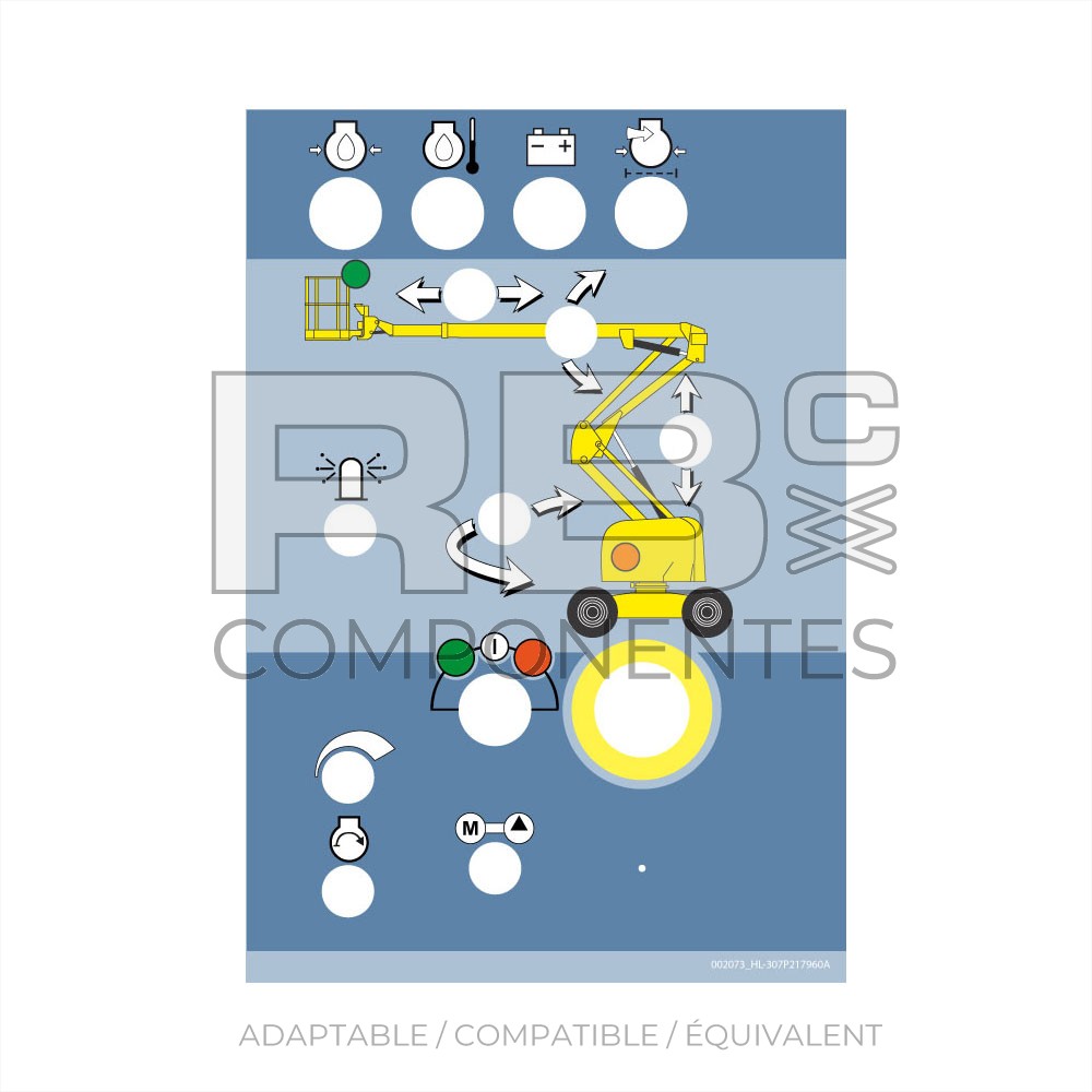 AUTOCOLLANT COMMANDES INFÉRIEURES POUR H16X