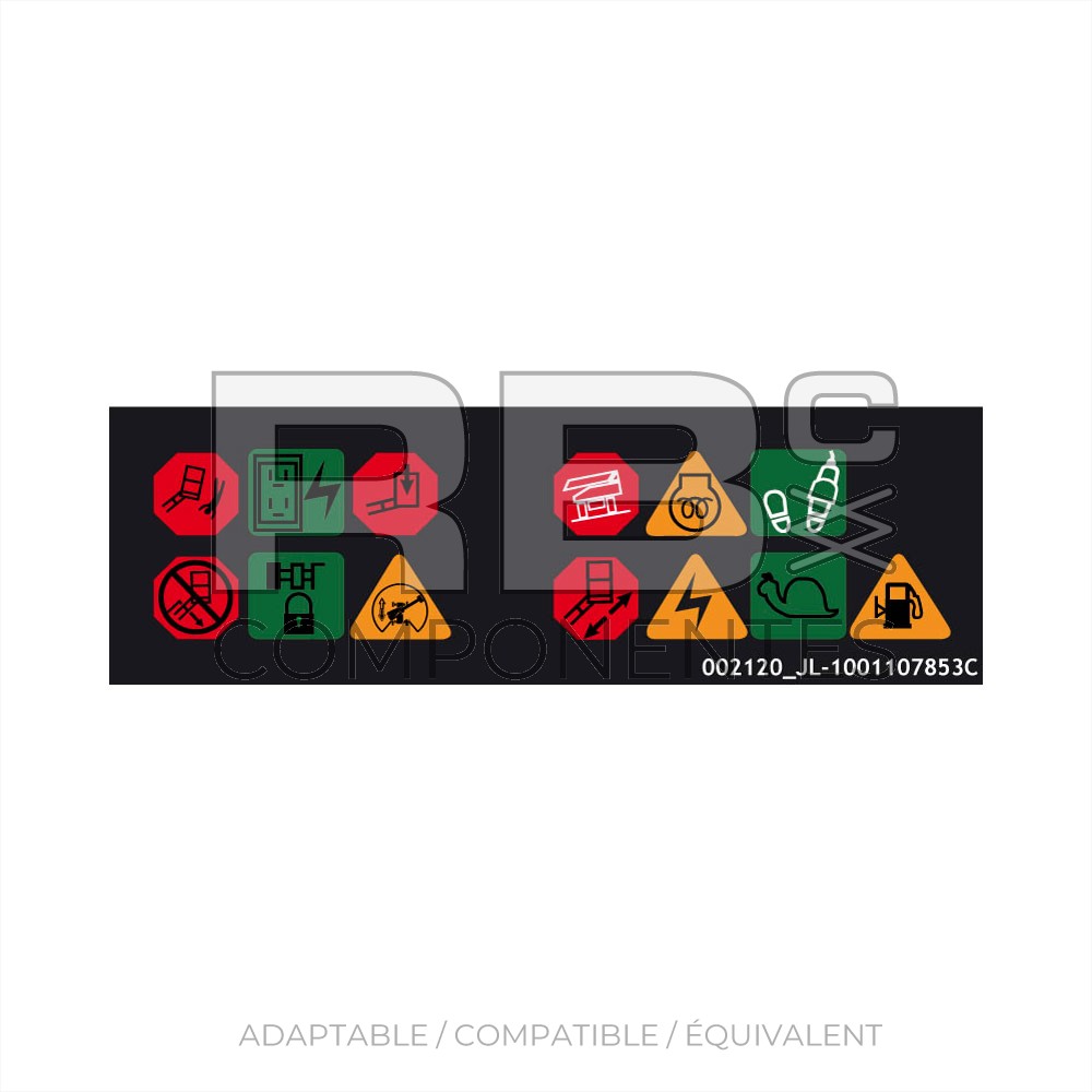 AUTOCOLLANT INDICATEUR SUPÉRIEUR (NOUVEAU).
