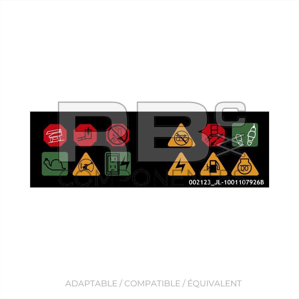 AUTOCOLLANT INDICATEUR SUPÉRIEUR (NOUVEAU).