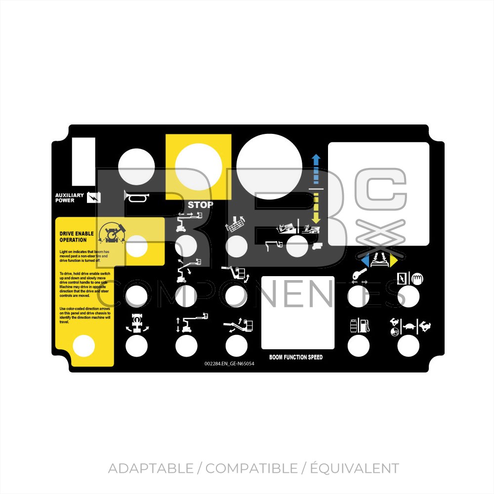 AUTOCOLLANT COMPATIBLE REF. GE 65054A (ANGLAIS)