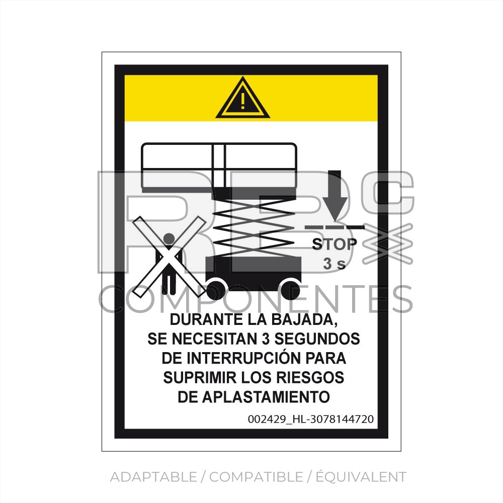 AUTOCOLLANT POUR REF 307P21615A