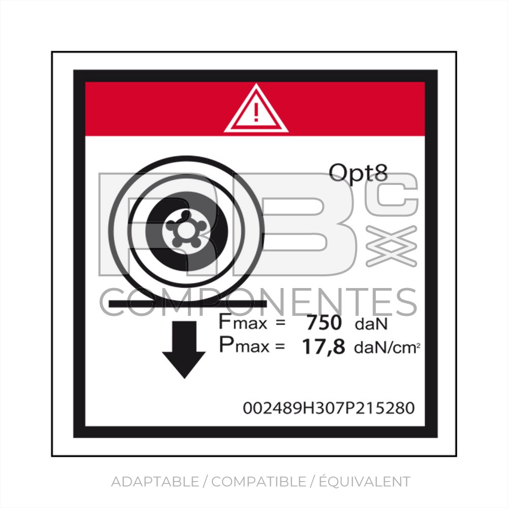 AUTOCOLLANT CHARGE SUR ROUE POUR OPT.8