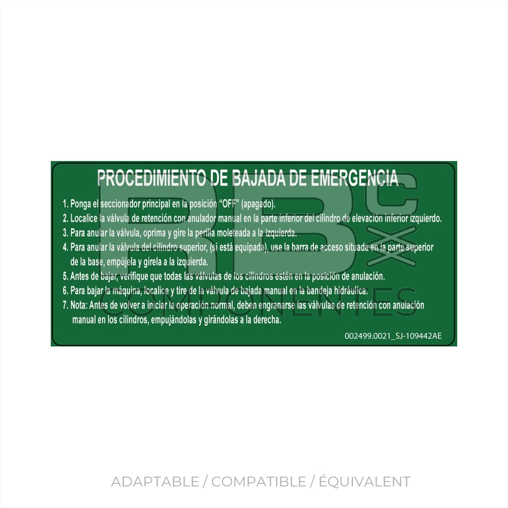 AUTOCOLLANT AD/CO/EQ SJ 109442AE