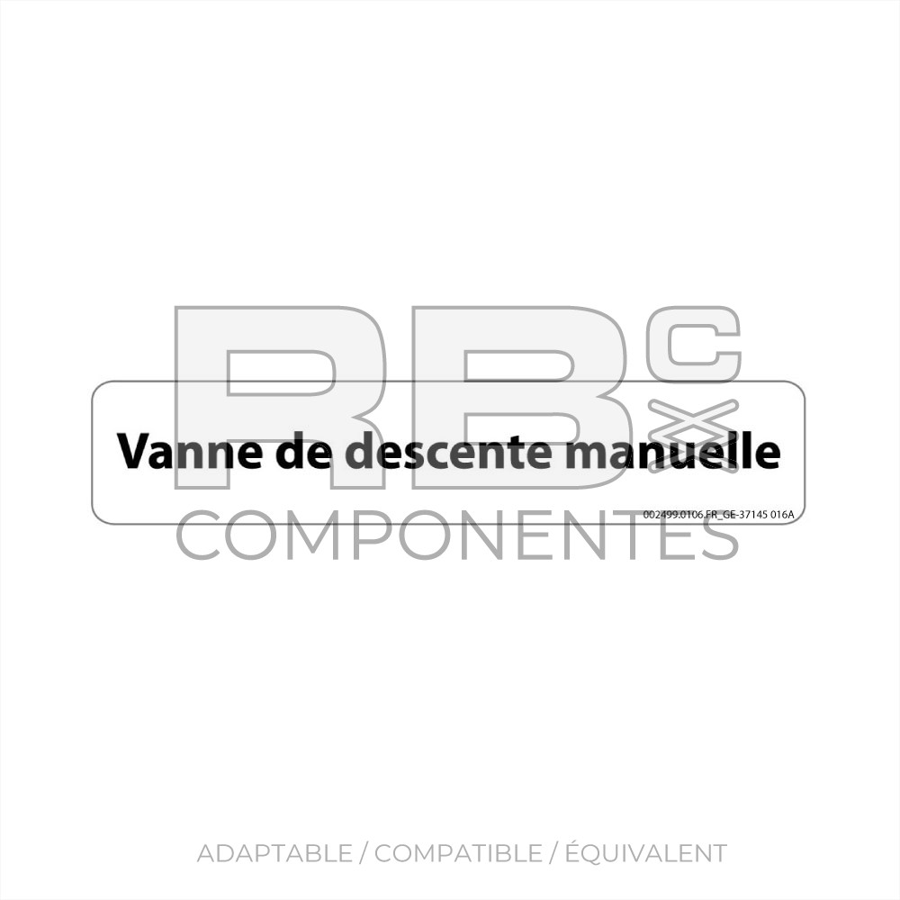 AUTOCOLLANT COMPATIBLE REF GE 37145 (FRANCAIS)