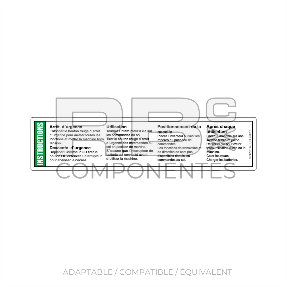 AUTOCOLLANT COMPATIBLE GE-43089FR_F