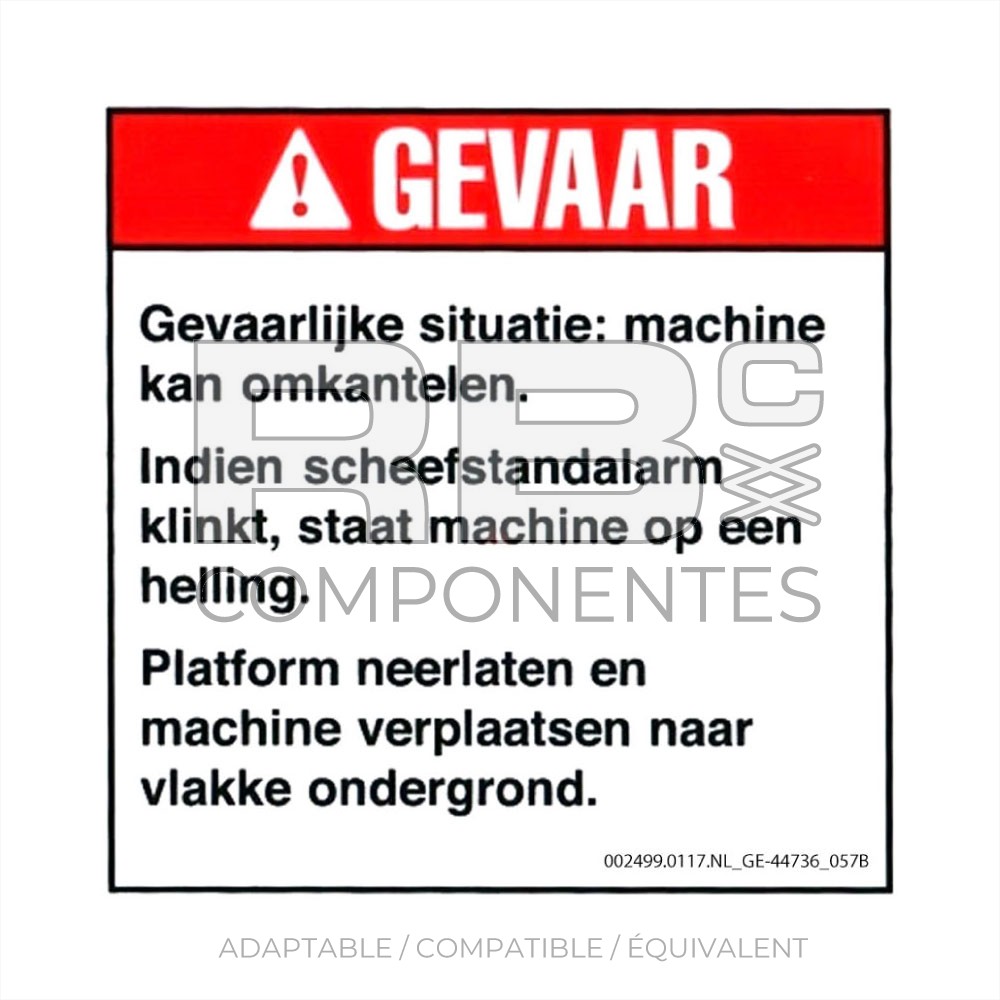 AUTOCOLLANT COMPATIBLE GE-44736DU 057B NL