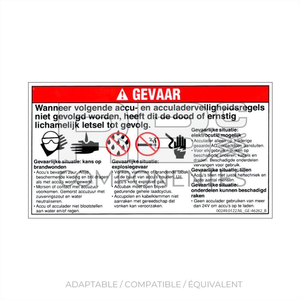 AUTOCOLLANT COMPATIBLE GE-46262DU_C NL