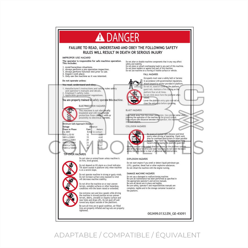 AUTOCOLLANT COMPATIBLE REF 43091 EN