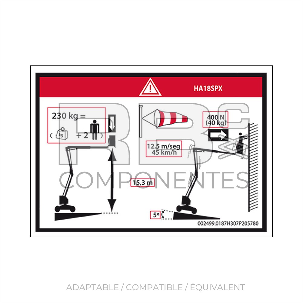 AUTOCOLLANT HAUTEUR PLANCHER + CHARGE HL 18SPX