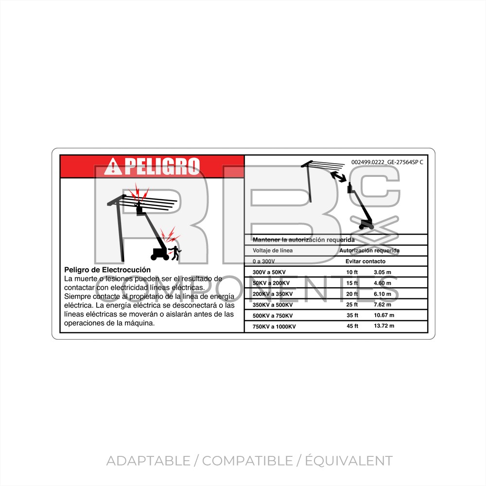 AUTOCOLLANT compatible REF. GE 27564SP_C