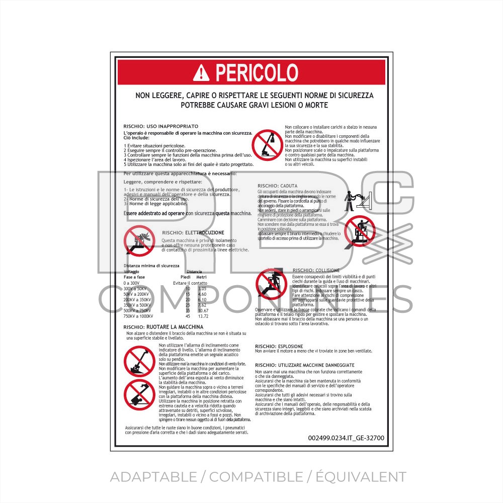 AUTOCOLLANT COMPATIBLE REF GE 32700 IT