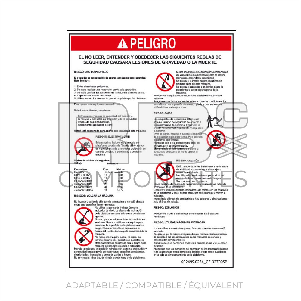 AUTOCOLLANT COMPATIBLE REF GE 32700 SP