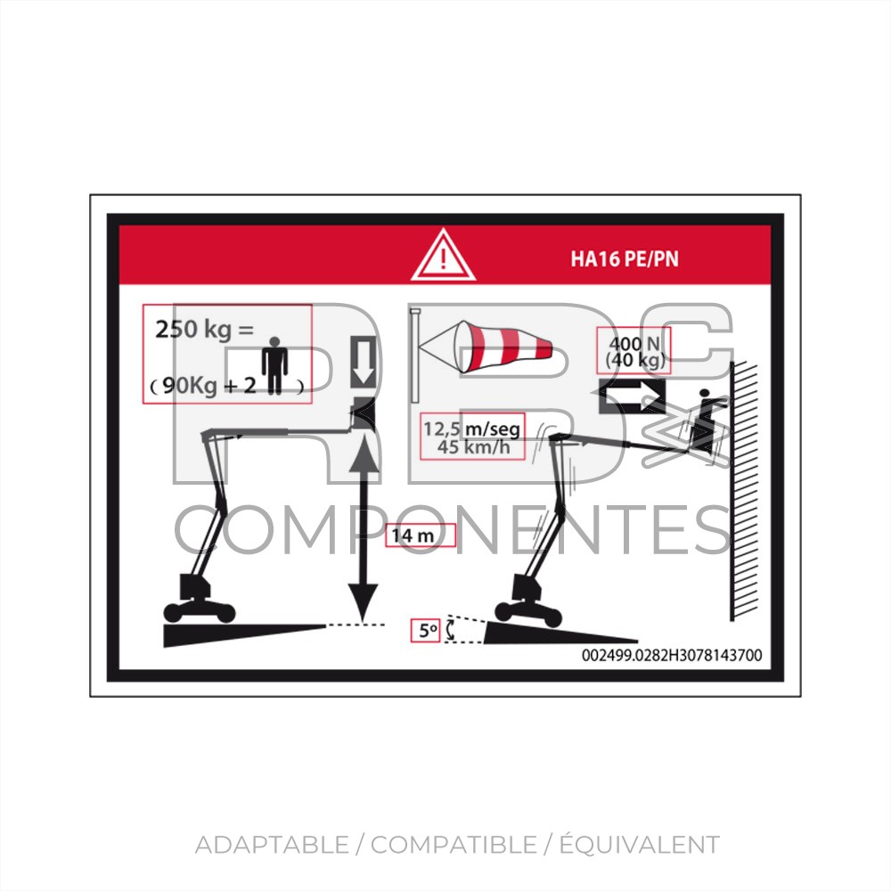 AUTOCOLLANT HAUTEUR PLANCHER+CHARGE