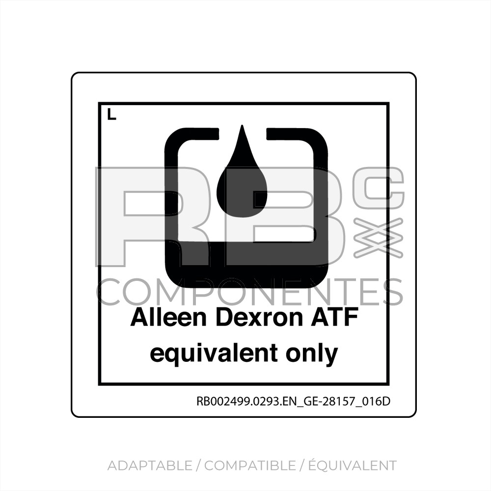 AUTOCOLLANT COMPATIBLE REF GE 28157_016D (ANGLAIS)