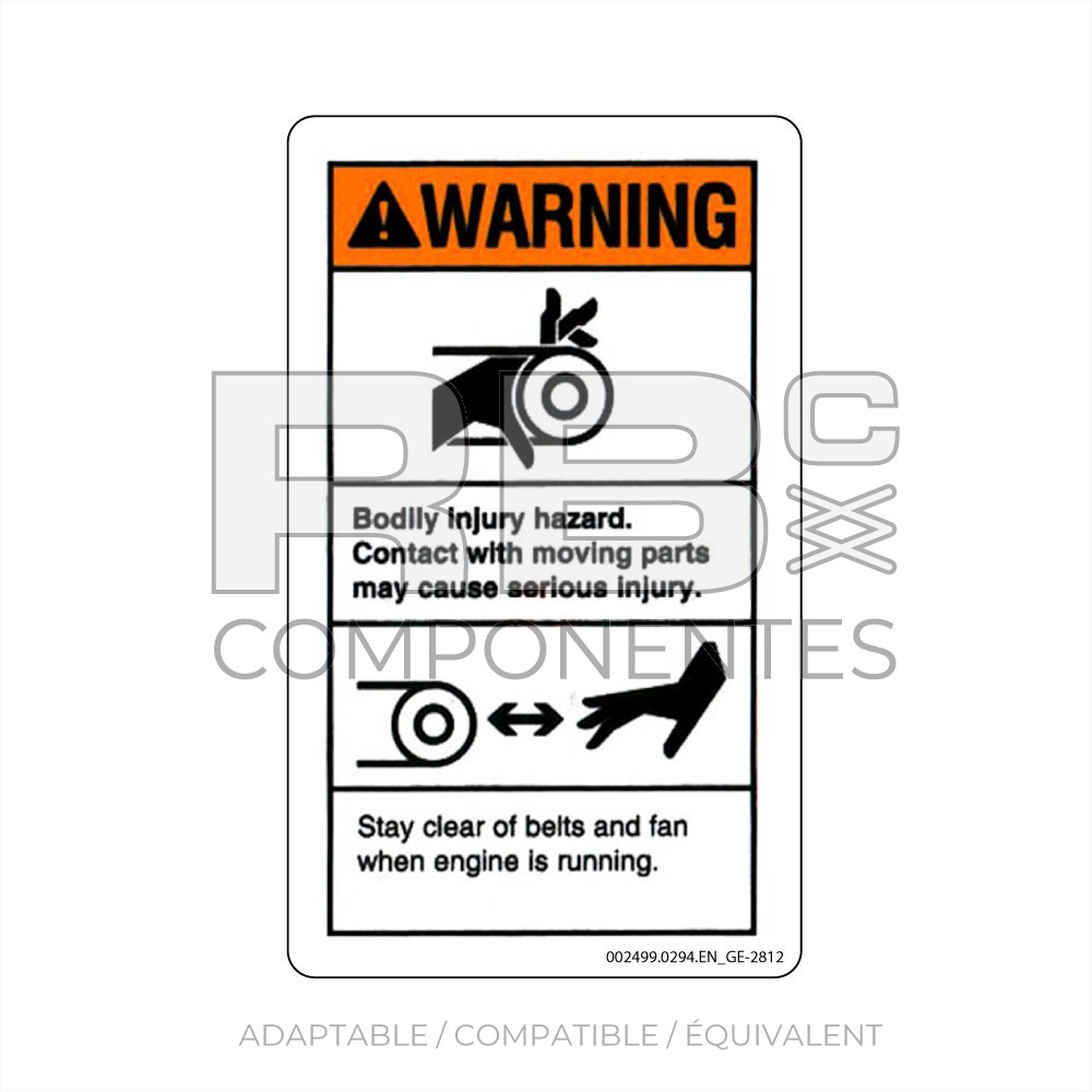 AUTOCOLLANT COMPATIBLE REF GE-28162 C (ANGLAIS)