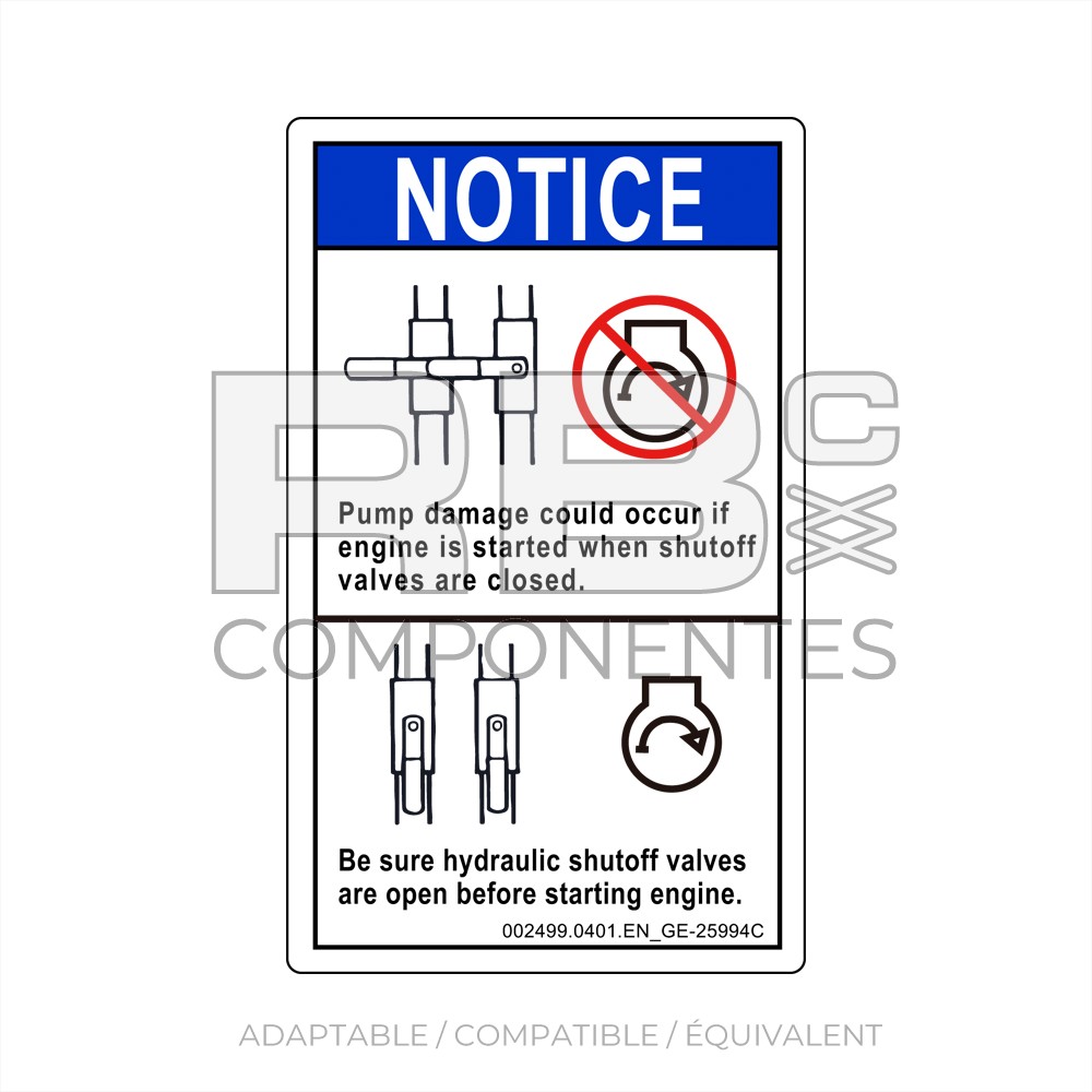 AUTOCOLLANT COMPATIBLE REF. GE 25994 (ANGLAIS)