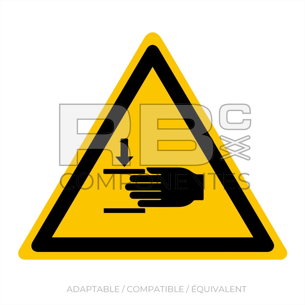 AUTOCOLLANT ISO 7010 - DANGER ECRASEMENT MAINS