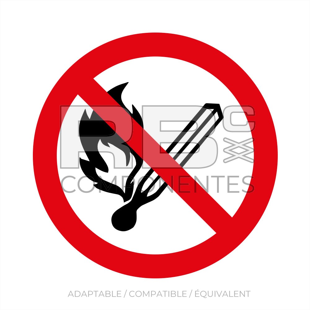 AUTOCOLLANT ISO 7010 - INTERDIT DE FAIRE DU FEU