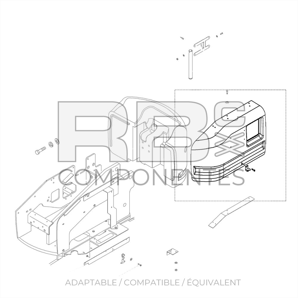 CAPOT COTÉ RESERVOIR COMPATIBLE GE 77032