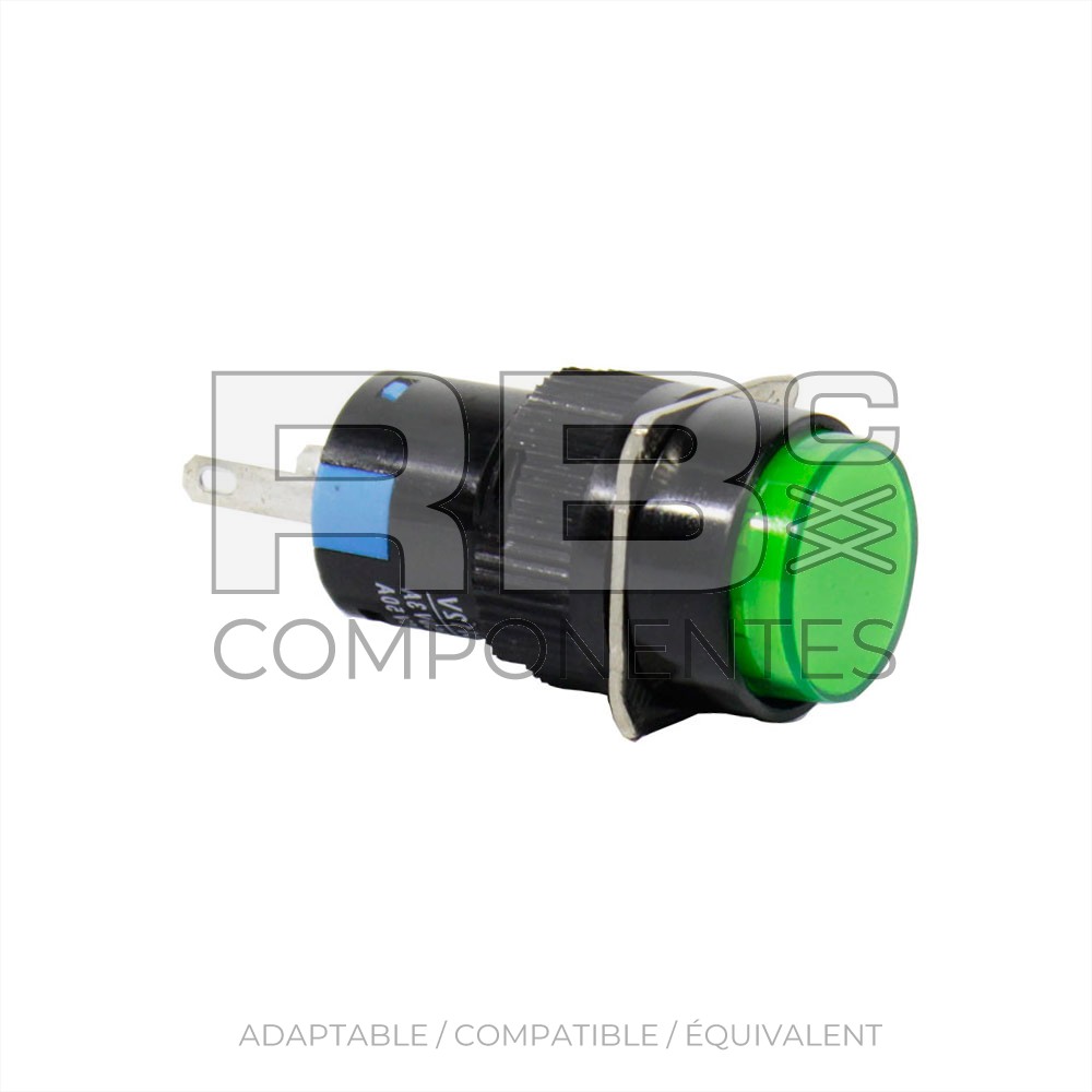 VOYANT VERT 12V. POUR POSTE DE COMMANDES.