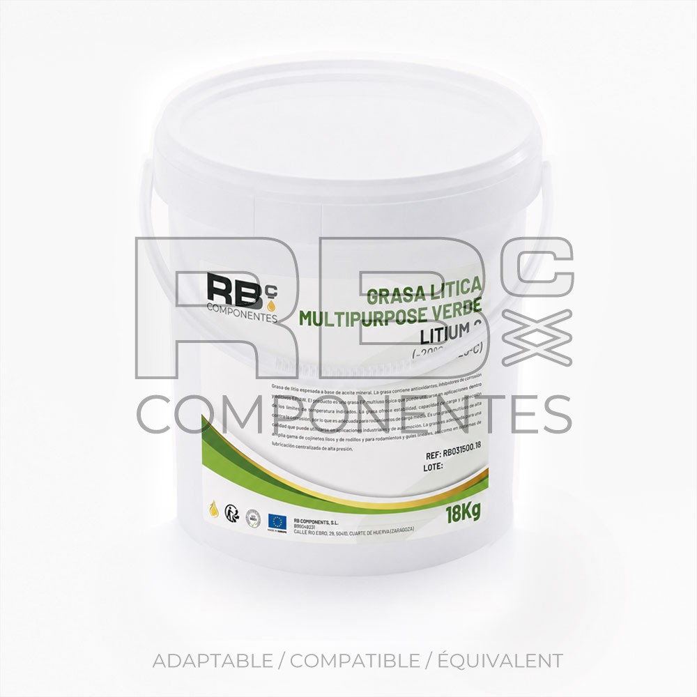 GRASA LITICA MULTIPURPOSE VERDE - LITIUM 2 18L(-20ºC a 125ºC)