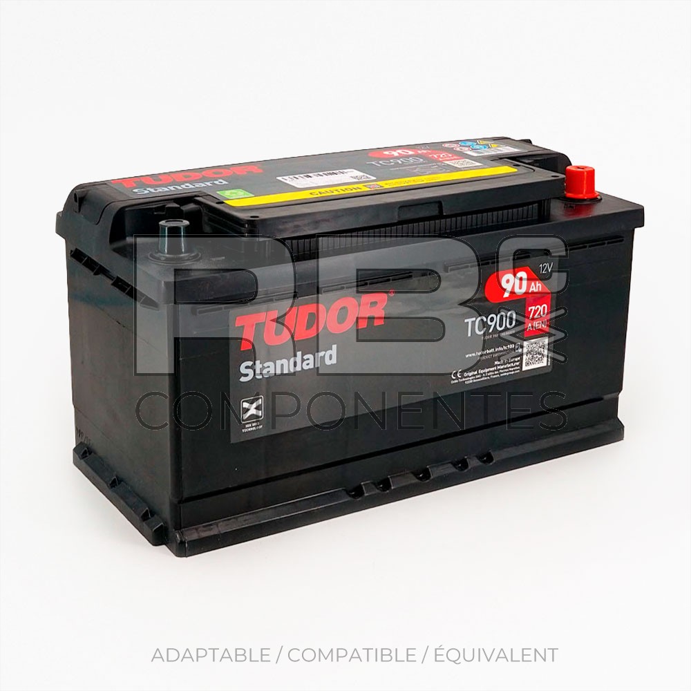 BATTERIE DÉMARRAGE TUDOR STANDARD 90AH 353x175x190