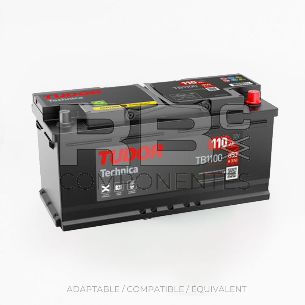 BATTERIE DÉMARR TUDOR TECHNICA 110AH 392x175x190