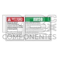 AUTOCOLLANT RISQUE COLLISION 165x90 MM (ESPAGNOL)