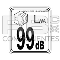 AUTOCOLLANT PUISSANCE ACUOSTIQUE 99dB (90x100mm)