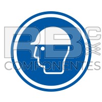 AUTOCOLLANT ISO 7010 CASQUE PROTECTION OBLIGATOIRE