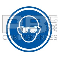 AUTOCOLLANT ISO7010 LUNETTES PROTEC. OBLIGATOIRES