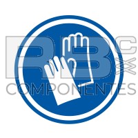 AUTOCOLLANT ISO 7010 GANTS PROTECTION OBLIGATOIRES