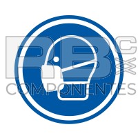 AUTOCOLLANT ISO7010 - PORT DU MASQUE OBLIGATOIRE