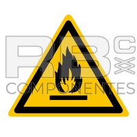 AUTOCOLLANT ISO7010 DANGER  MATIERES INFLAMMABLES