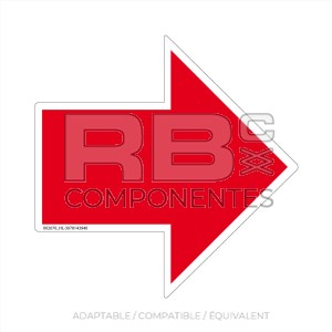 AUTOCOLLANT INDIQUANT  SENS TRACTION, ROUGE