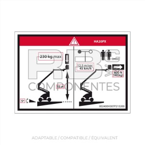 AUTOCOLLANT HAUTEUR PLANCHER+CHARGE POUR20PX (AD)