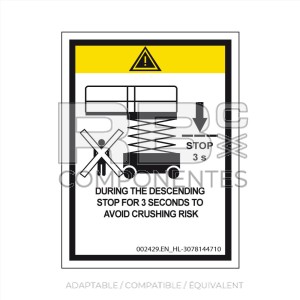 AUTOCOLLANT TEMPS DE DESCENTE 3 SEC (ANGLAIS)