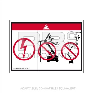 AUTOCOLLANT DANGER D'ÉLECTROCUTION POUR ARTICULÉES