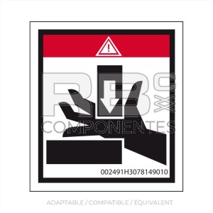 AUTOCOLLANT DANGER D'ÉCRASEMENT-CISEAUX