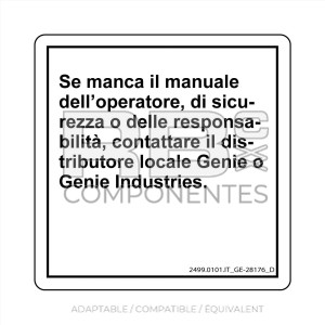 AUTOCOLLANT COMPATIBLE REF. GE 28176 (ITALIEN)